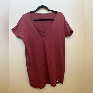 Pact Women's Short Sleeve V-Neck Top - Mauve